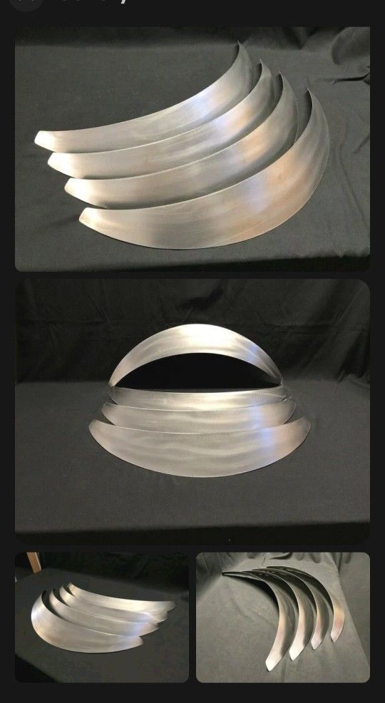 Universal Metal Fender Flares Style 2: 3" Wide, 4-piece set (hand-made)