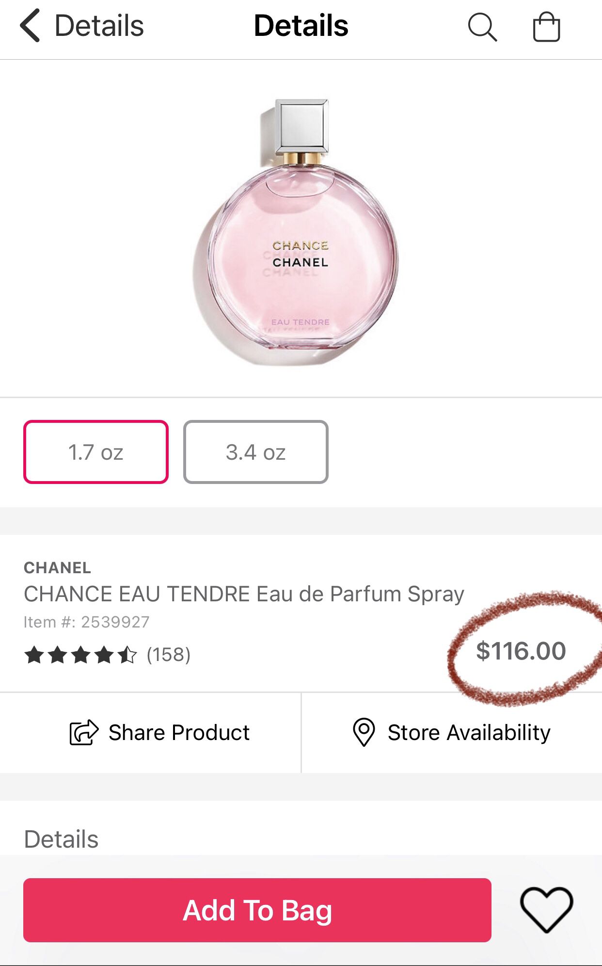 Chanel Chance 1.7oz for Sale in Riverside, CA - OfferUp