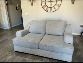 3-Piece Living Room Set: Sofa, Loveseat, and Rustic Coffee Table