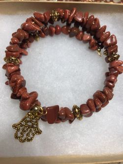 Sand stone wrap bracelet