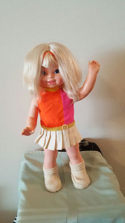 Vintage 1968 Mattel Swingy Doll Original Box, Walks, Dances WORKS!!!