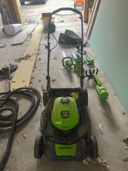 Greenworks Mower, Blower and String trimmer