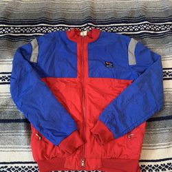 Vintage Bellwether Jacket Mens M Red Blue Colorblock Fleece Lined Cycling Ski