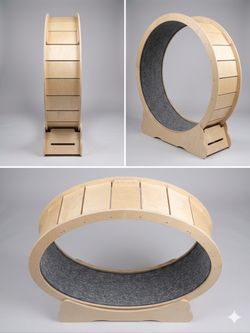 New & Unused: Premium Wooden Cat Exercise Wheel!