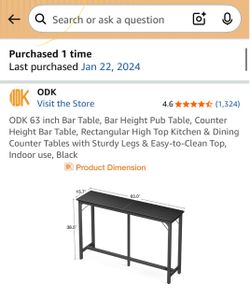 Bar height table