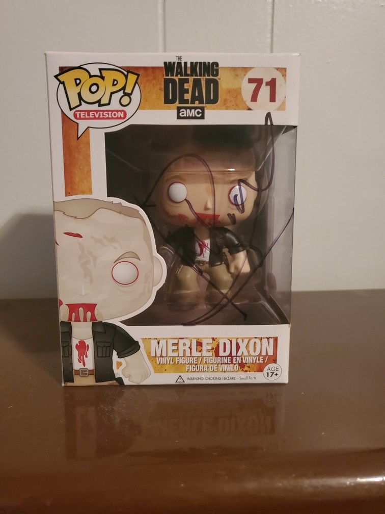 AUTHENTICATED SIGNED MICHAEL ROOKER ZOMBIE MERLE FUNKO POP TV 71 (MINT)