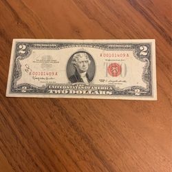 1953 Red $2 Bill