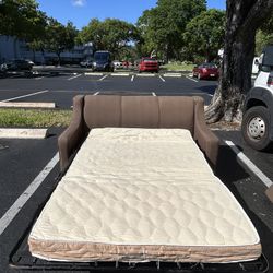 SOFA BED/ SLEEPER/ FABRIC / BROWN/ DELIVERY NEGOTIABLE 