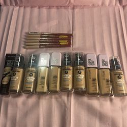 New Makeup Bundle Maybelline & Revlon Foundation with Lip Liners