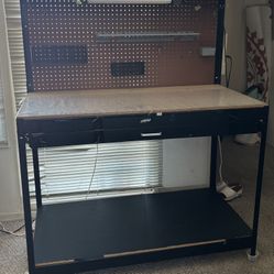 Workbench With Drawer And Light And Outlets