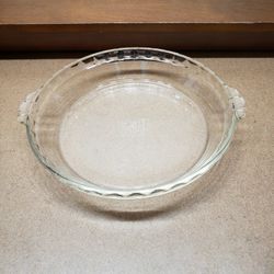 Pyrex Clear Dish Fluted Edges Handles 