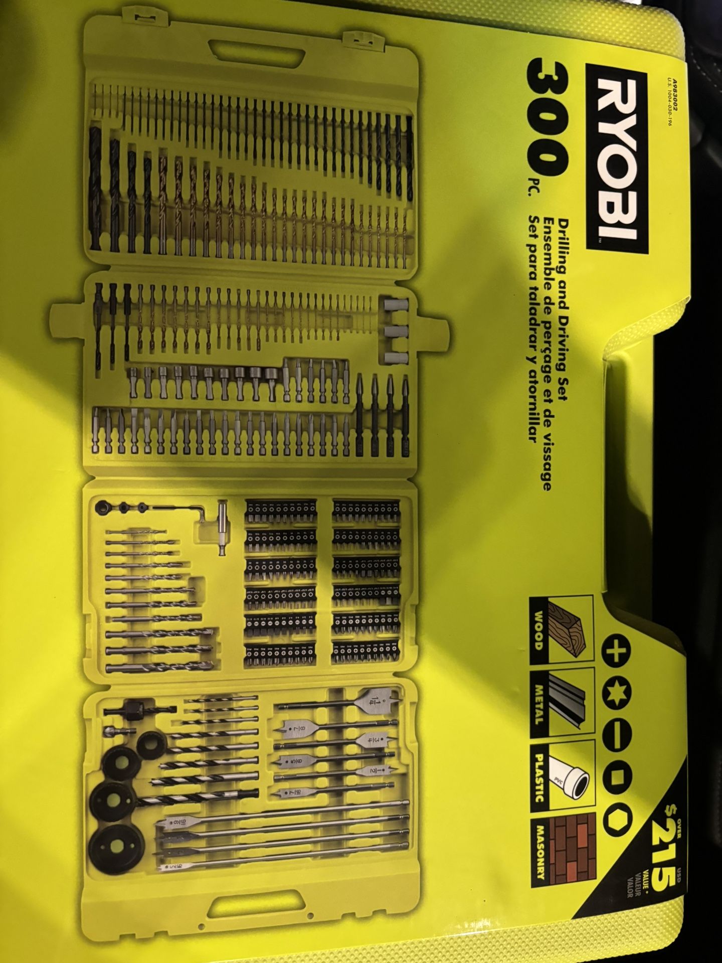 MULTI-MATERIAL DRILL AND DRIVE KIT (300-PIECE) WITH CASE