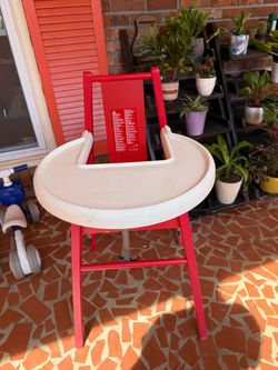 Red Baby High Chair with Tray