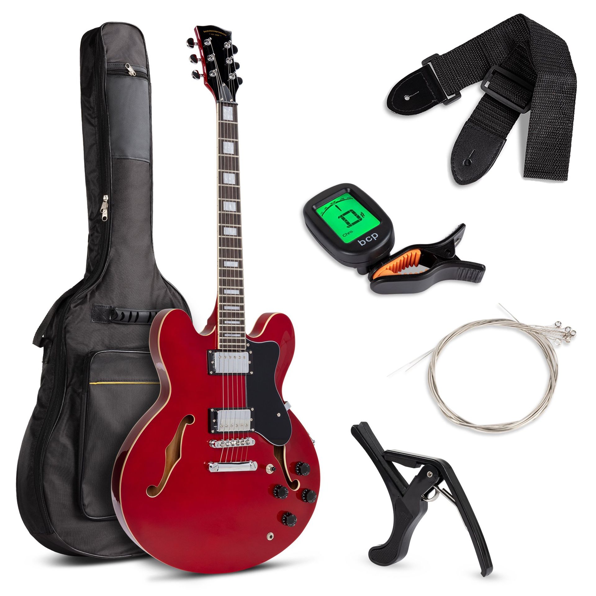 Electric Guitar Set Multiple Colors Semi Hollow Material Bundle