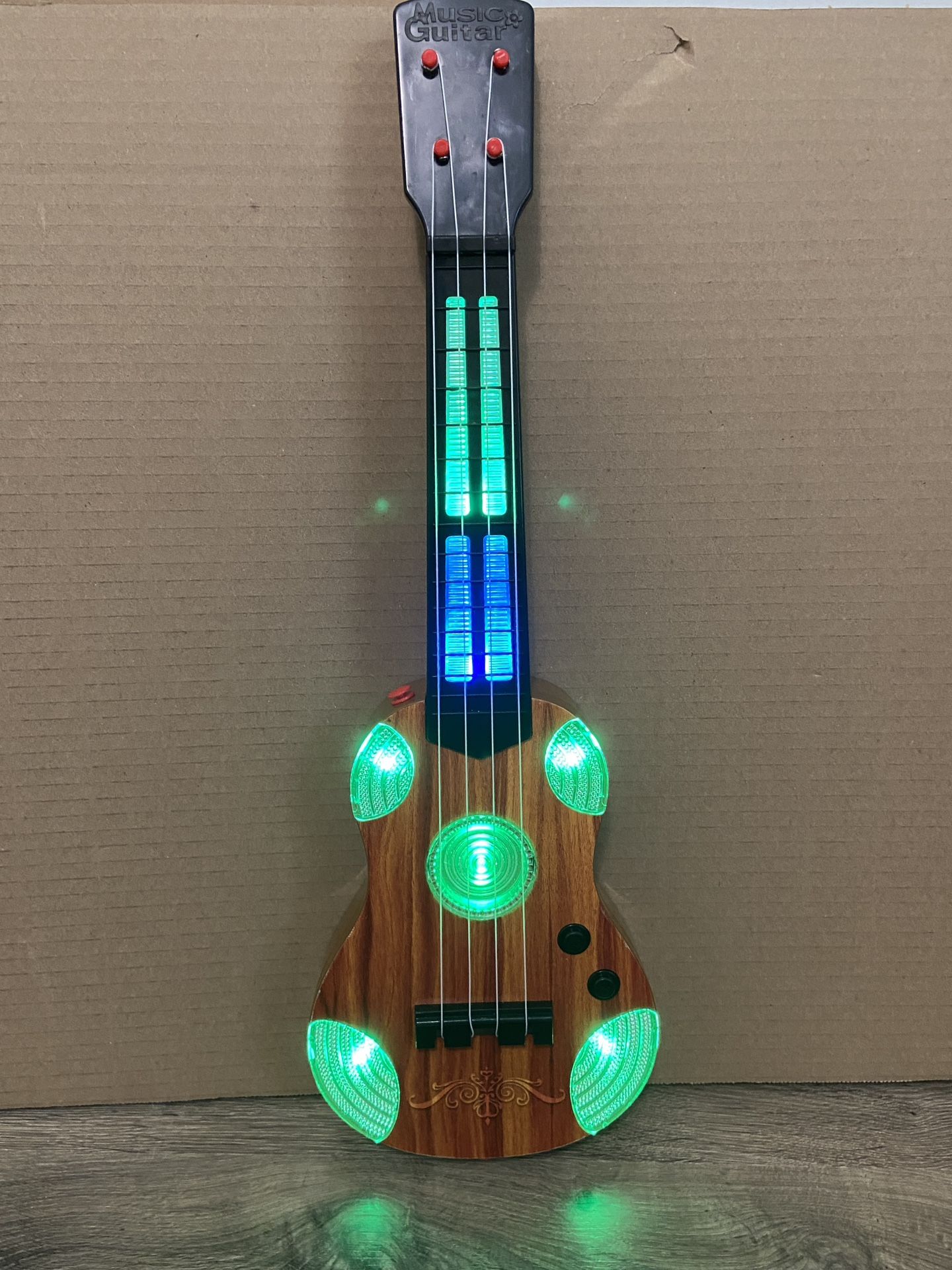 Toy Electronic Guitar Rock and Roll Style– Wooden Look Design