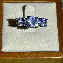 New S925pt 3 Stone Engagement Ring SIZE 7