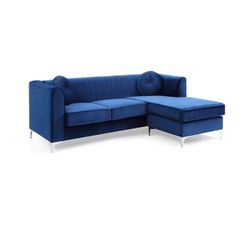 Blue Velvet Sectional Couch