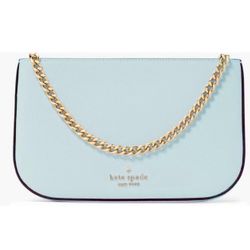 KATE SPADE ♠️ New York  "Madison"  🩵BLUE GLOW🩵 SAFFIANO LEATHER  POCHETTE  Style No. KF396  MSRP:  $240.00  🌟🌟🌟BRAND NEW🌟🌟🌟with tags 🏷️ 