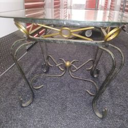 Wrought Iron And Glass Top Coffee Table