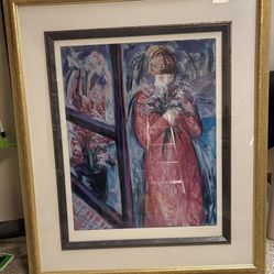 Large Framed Figurative Art – 40” x 46” (Elegant Gold Frame Statement Piece)