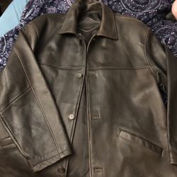 R&R Casual Black Leather Jacket XL