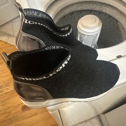 Michael Kors Black Wedge Sneakers