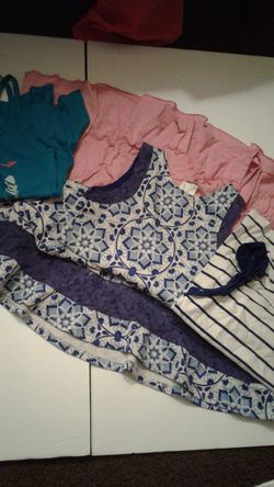 Girls size 6 clothing 2 dresses 2 shirts