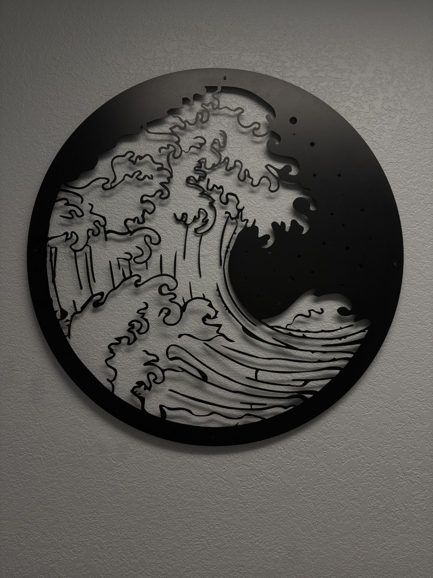Large 29.5” Black Metal Wall Art – Elements Set (Mountains, Clouds, Fire & Wave)