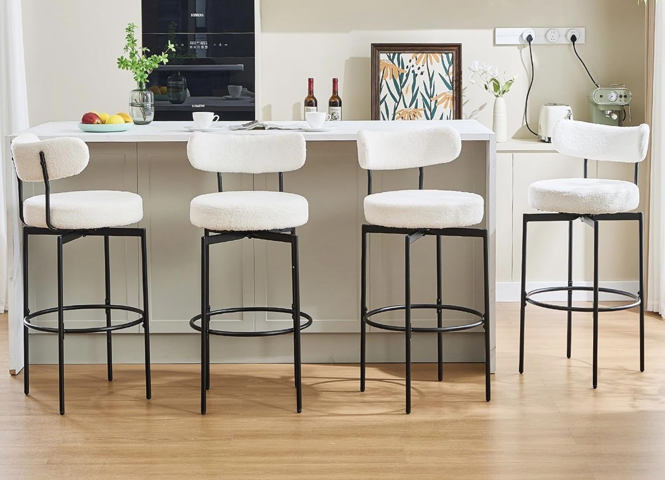 White Bar Stool Set Of 4