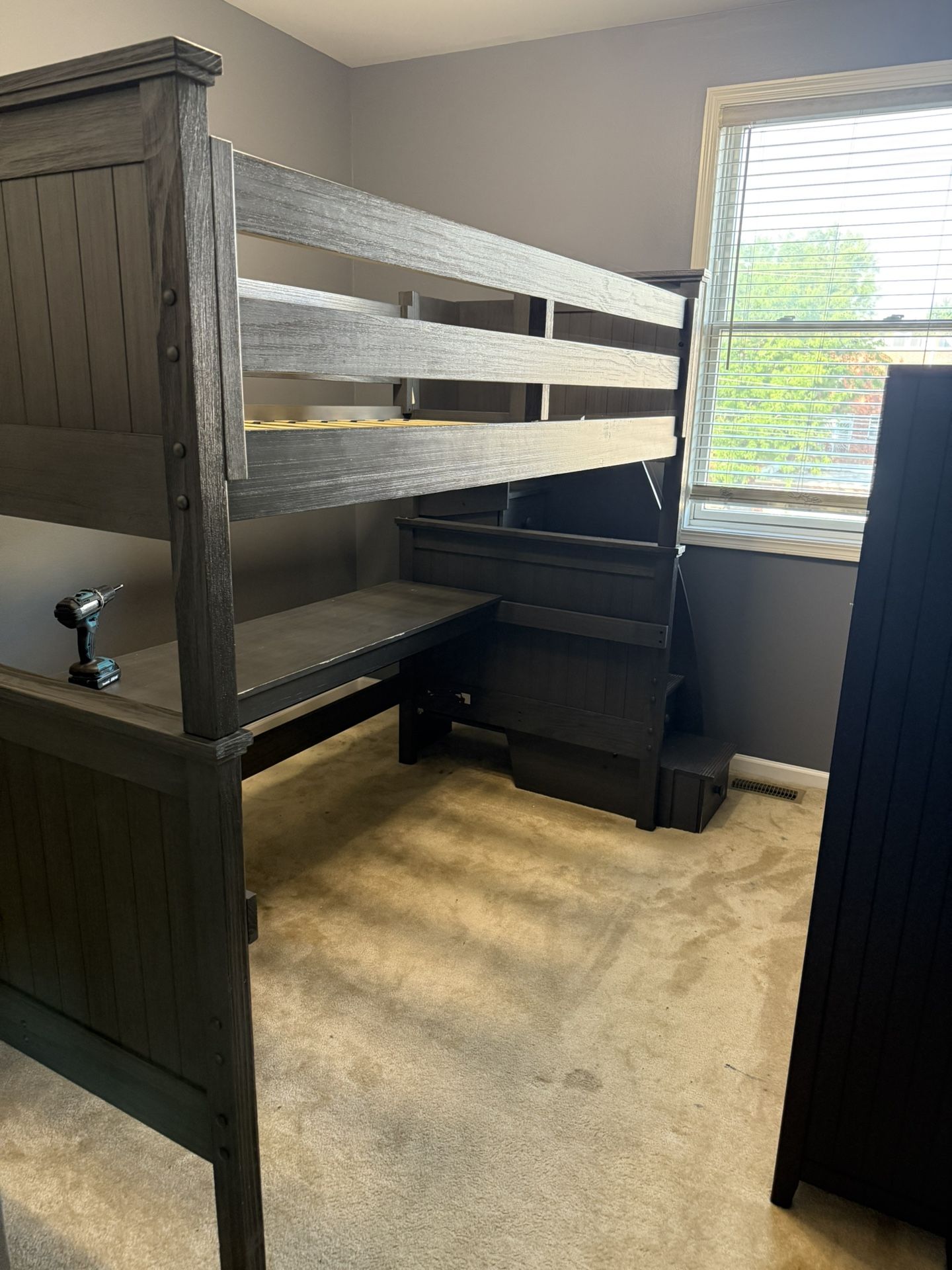Bunk Bed Twin Over Twin With Staircase Weathered GREY Or Loft With desk From Rooms4kids PAID 2k