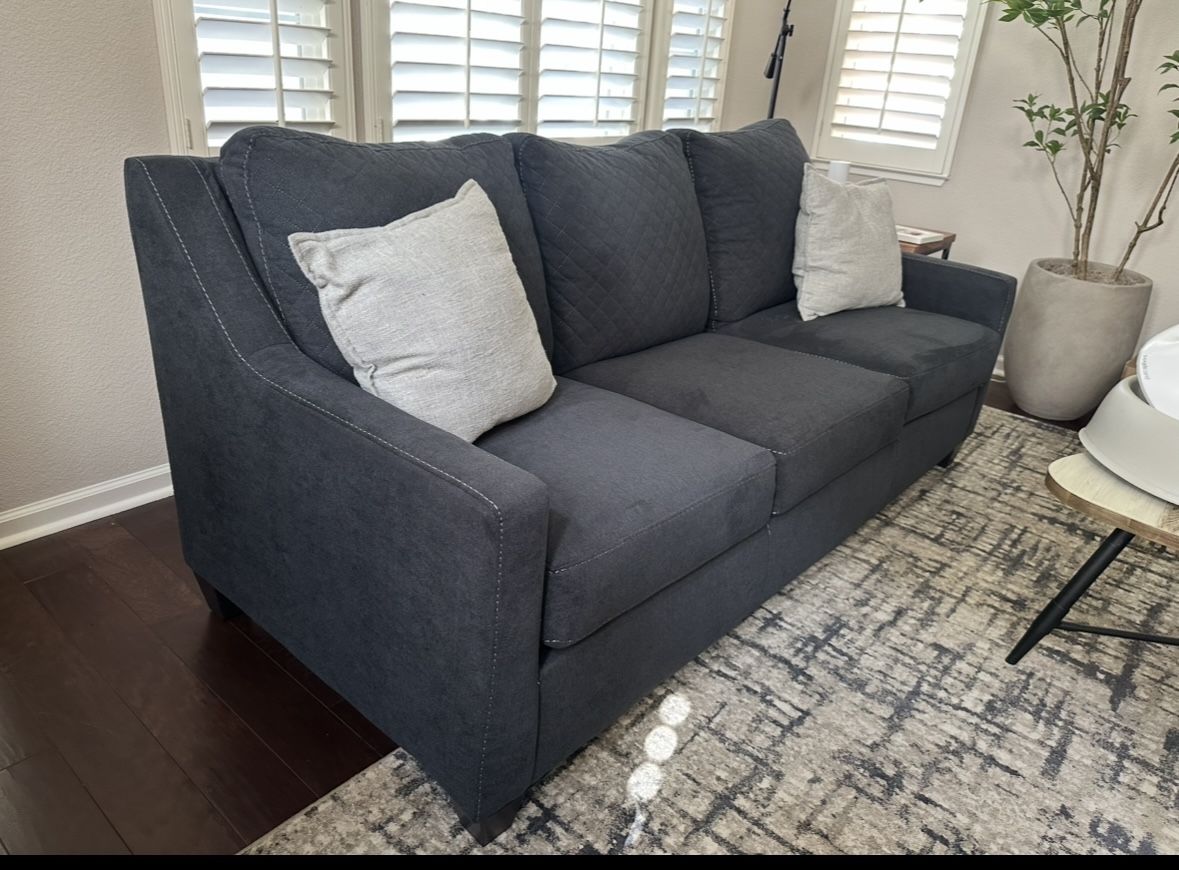 Living Spaces - Navy Blue Couch