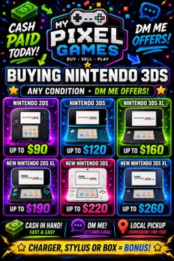 Nintendo 3ds, 3ds xl, 2ds, new 3ds, new 3ds xl, new 2ds xl different models for sale