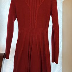 Cute Red Sweater Dress. Perfect W Black Boots 