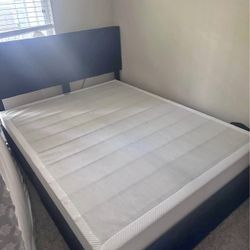 Queen Bed Frame with Storage Drawers and Box Spring