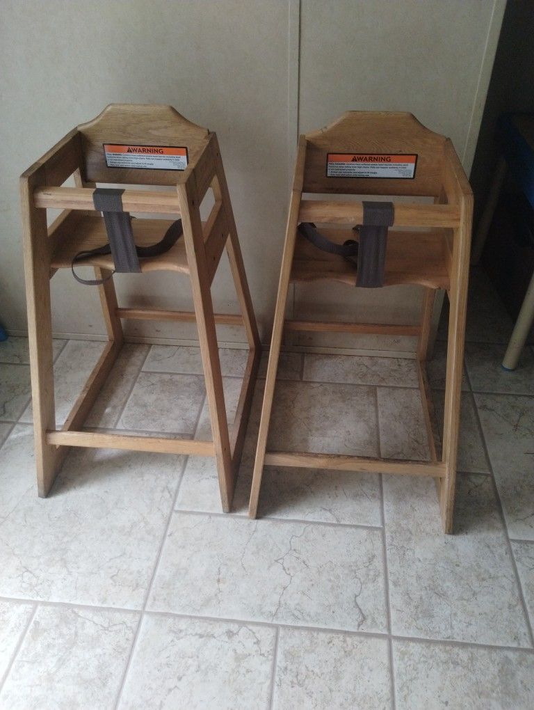 2 Restaurant High Chairs - Wood