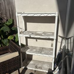 White Plastic Shelf For Garage Or Patio