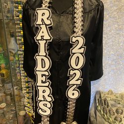 LAS VEGAS RAIDERS GRADUATION LEI