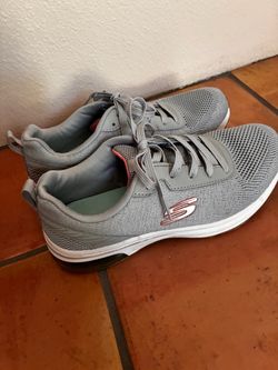 Skechers Gray Mesh Lace-Up Sneakers