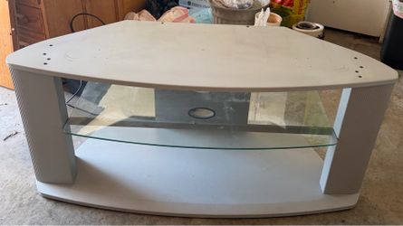 TV stand with glass shelf