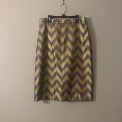 Metallic Chevron Pattern Skirt.