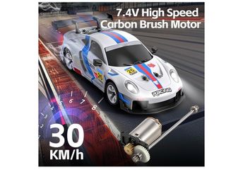 New but open box 1:28 Scale 30KM/H High Speed RC Drift Car with LED2.4GHz 4WD RTR Rally Cars (White)