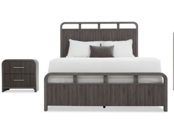 Modern Grey Wooden Bed Frame