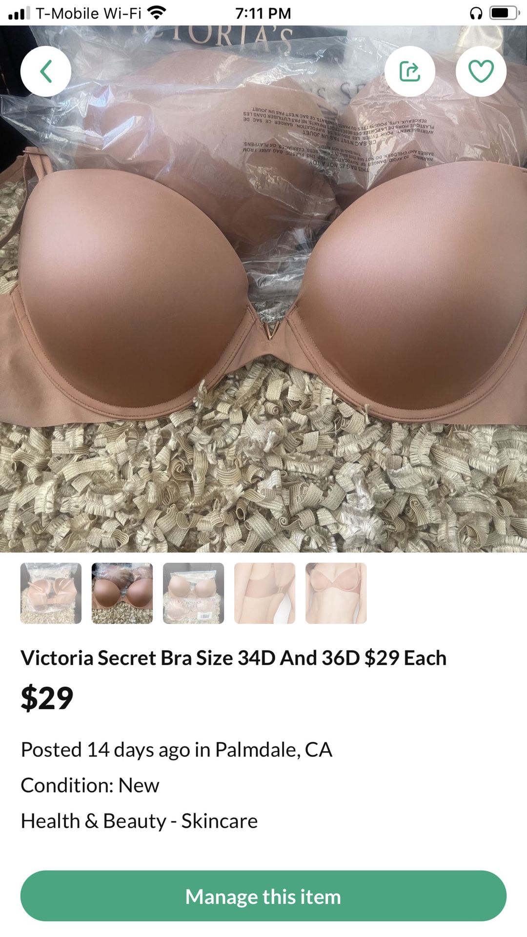 Victoria Secret Bra Size 36D And 34D $28 Each for Sale in Palmdale