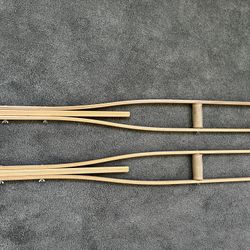 Wooden crutches