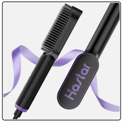 Ceramic Negative Ion Straightening Comb, 20s Fast Heating Electric Hot Hair Brush, Styling Tools for Women, Anti-Scald & Auto-Off, Create Frizz-Free S