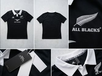 Adidas New Zealand All Blacks Rugby Jersey - Black/White (Size [Medium])