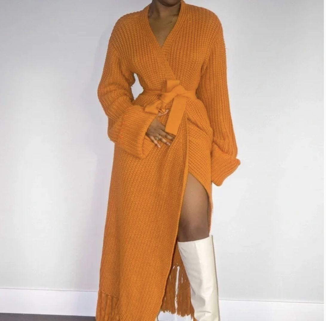Miya Knit Cardigan Dress By Hanifa