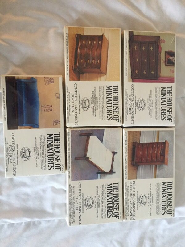 5 Classic 1970s Doll House Furniture Kits