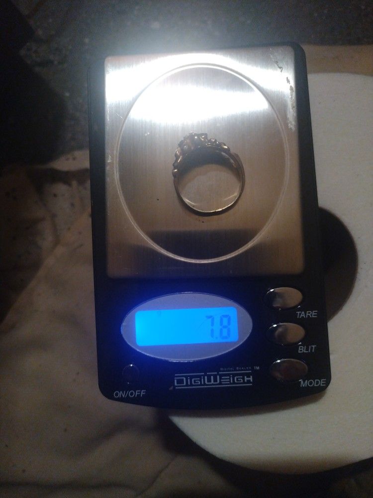 Men's 14 Karat Gold Diamond Nugget Ring