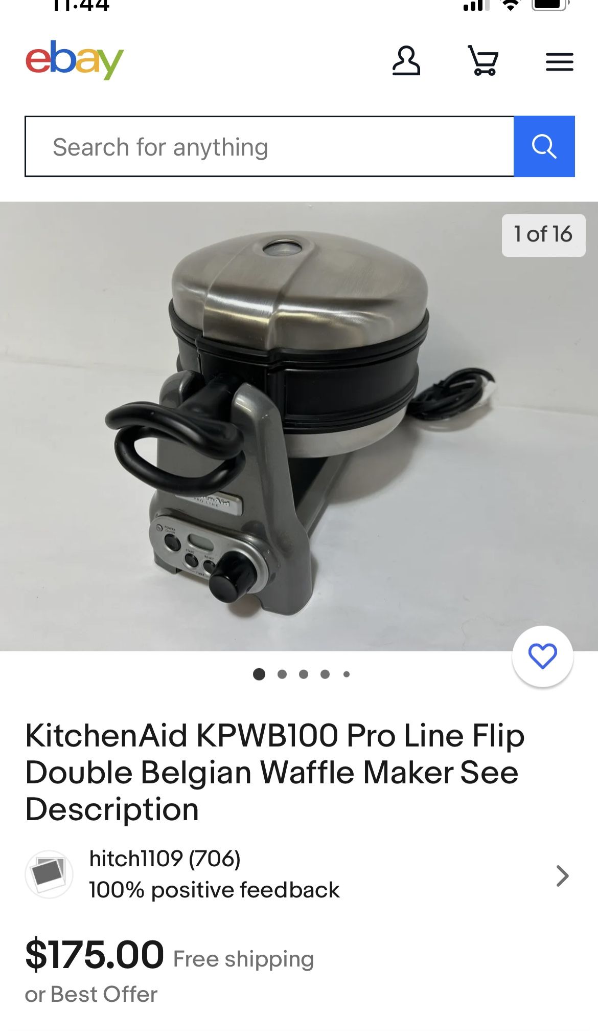KitchenAid Pro Line Belgian Waffle Maker